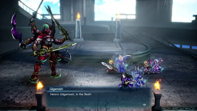 Gilgamesh facing the party