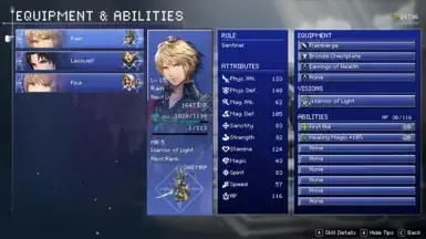 Classic UI mod preview showing a blue character equipment menu