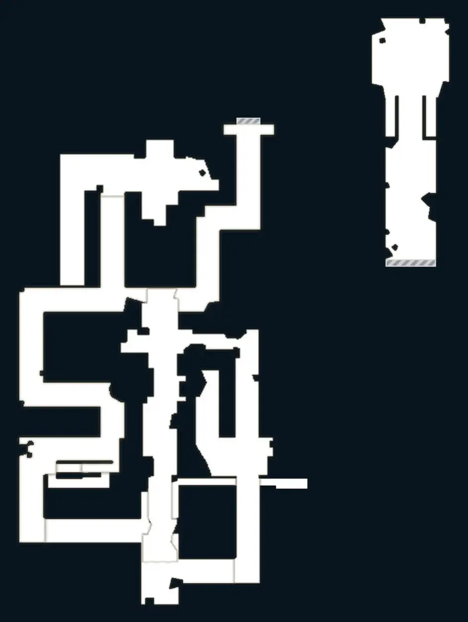 Unmarked Earth Shrine first-area layout with branching corridors